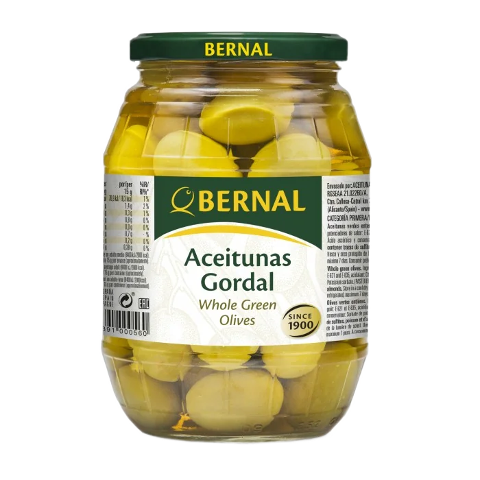 Оливки "Bernal" Гордаль с/к 600гр Испания