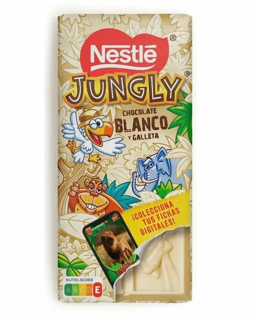 Шоколад "Nestle" Jungly белый с печеньем 125гр