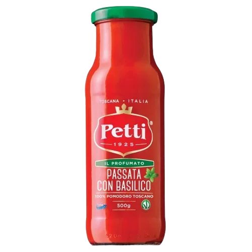 Соус "Petti" томатный пассата с базиликом 500гр Италия 