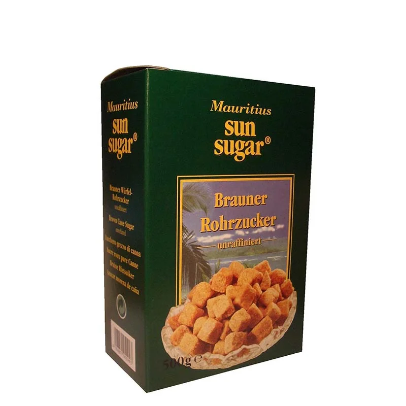 Сахар тростниковый "Sun sugar" коричневый кусковой 500гр Маврикий