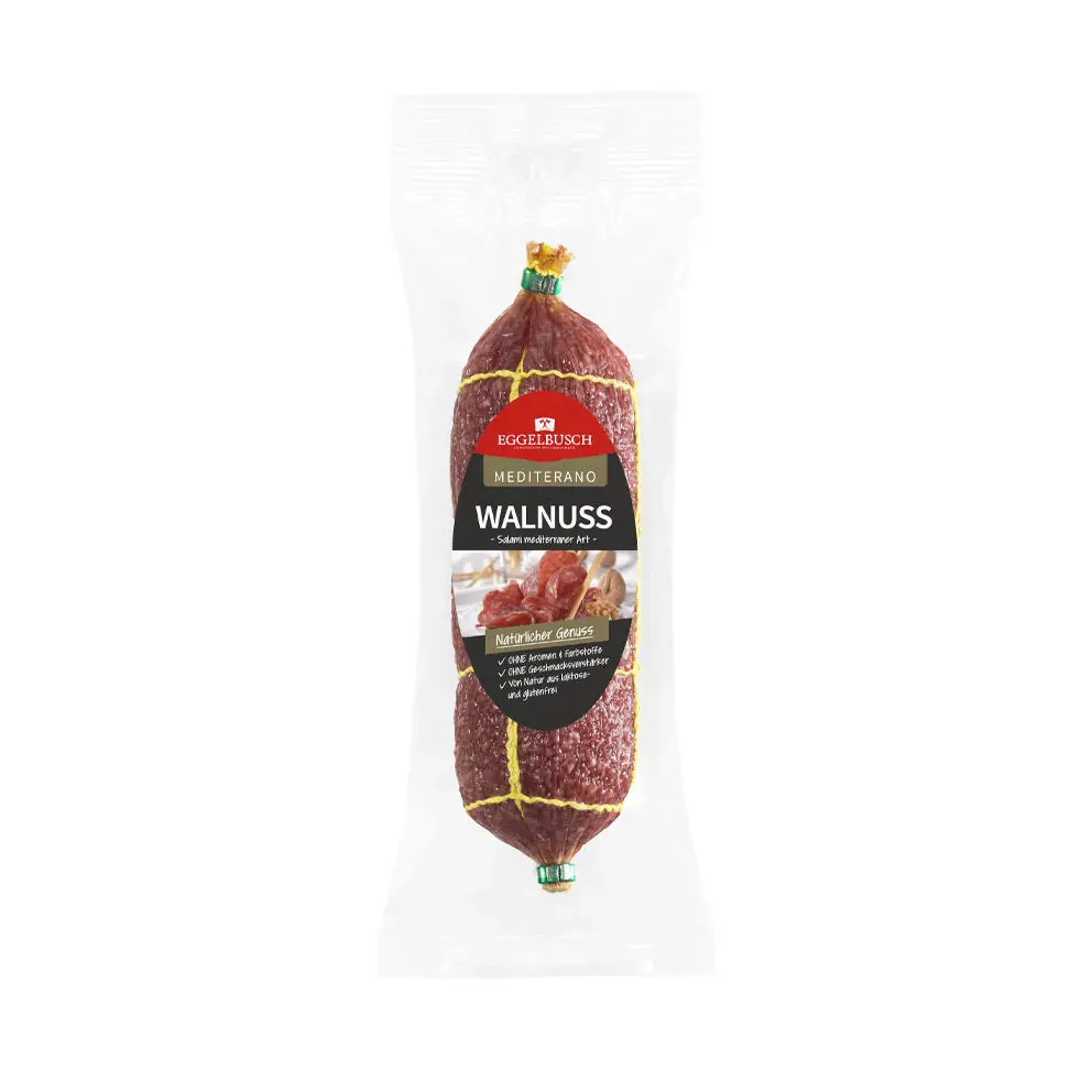 Колбаса салями "Медитерано" с грецким орехом с/в 250гр