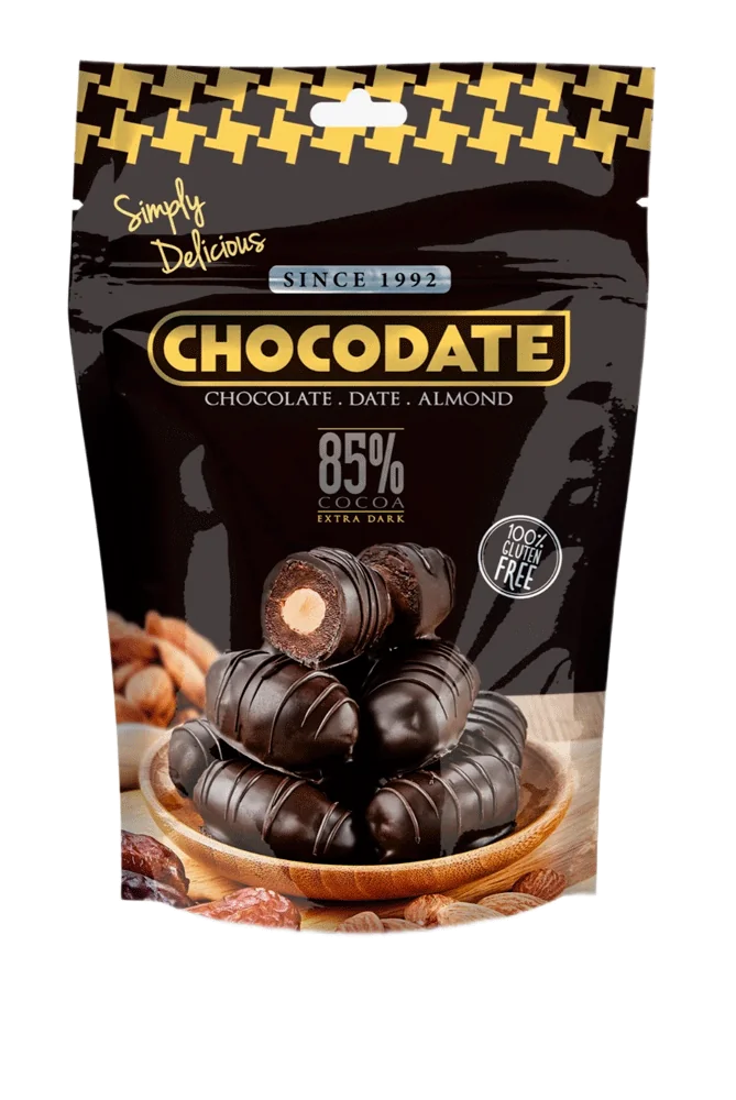 Финики"Chocodate"с миндалем в горьком шоколаде 100г ОАЭ