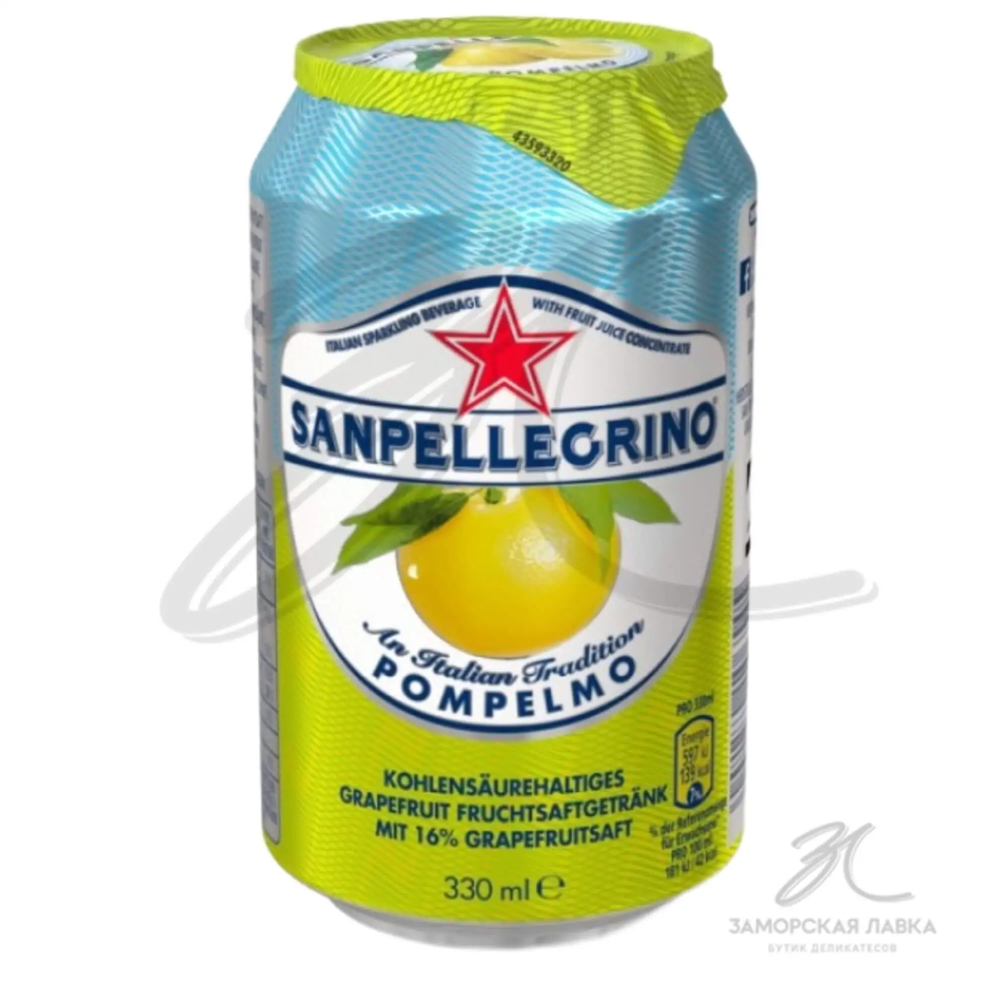 Напиток "Sanpellegrino" грейпфрут безалкогольный газ ж/б 330 мл Италия