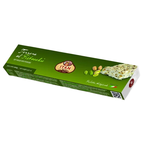 Нуга "Itan" Торроне с фист. и бел.шоколадом 100гр Италия