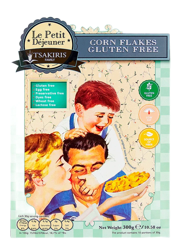 Хлопья "Le Petit Dejeuner Tsakiris Family" кукурузные б/глютен 300гр Греция