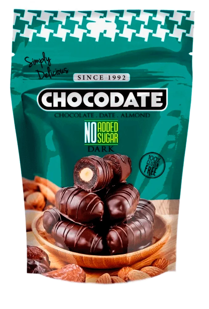 Финики"Chocodate"с миндалем темн. шоколаде без сахара 100г ОАЭ