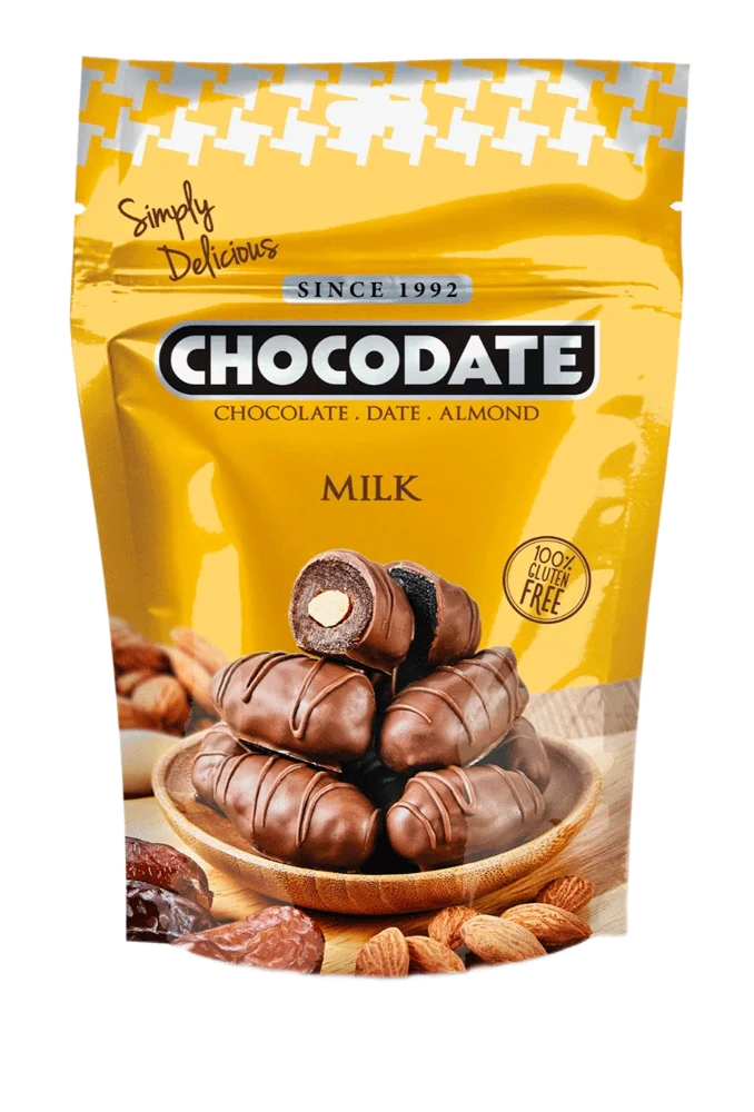Финики"Chocodate"с миндалем в мол. шоколаде 100г ОАЭ