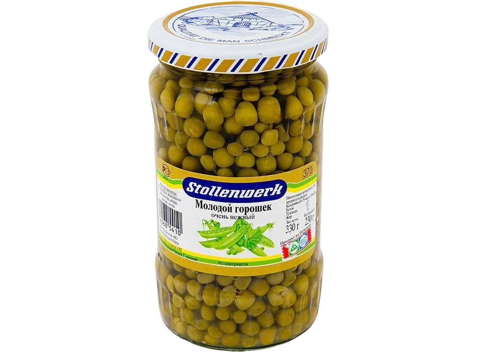 Горошек "Stollenwerk"молодой деликатесный 330гр Германия
