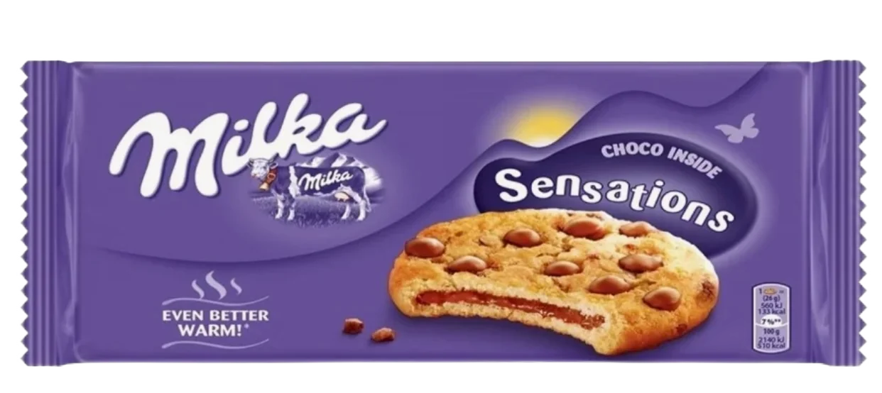 Печенье"Milka"Sens.choco Inside (белые) 156г 