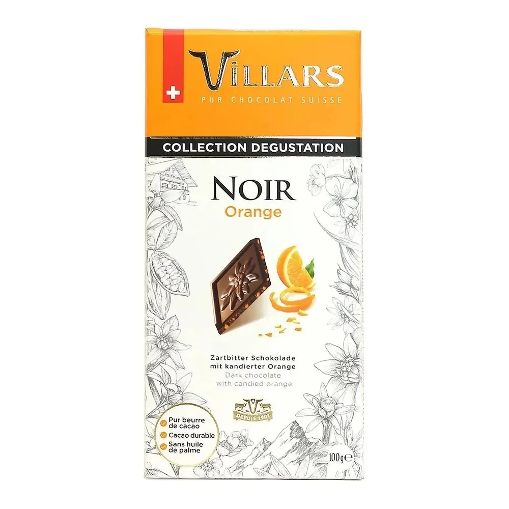 Шоколад "Villars" с цук.апельсина 100гр