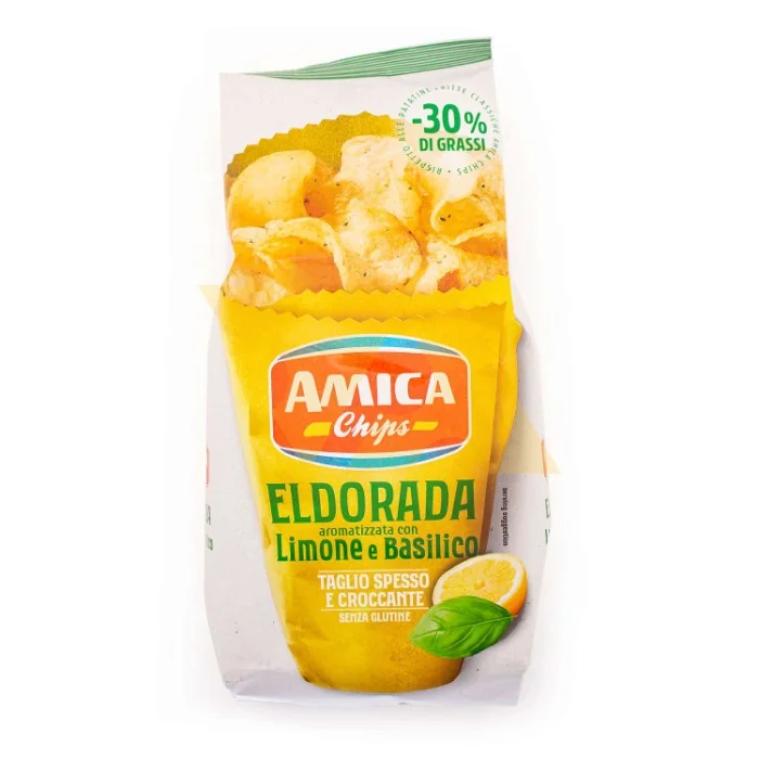 Чипсы "Amica" с лимоном и базиликом 130гр Италия