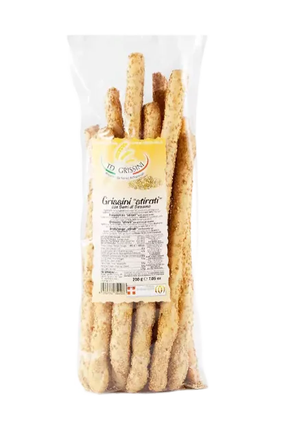 Гриссини "Stirati" с кунжутом 200гр Италия
