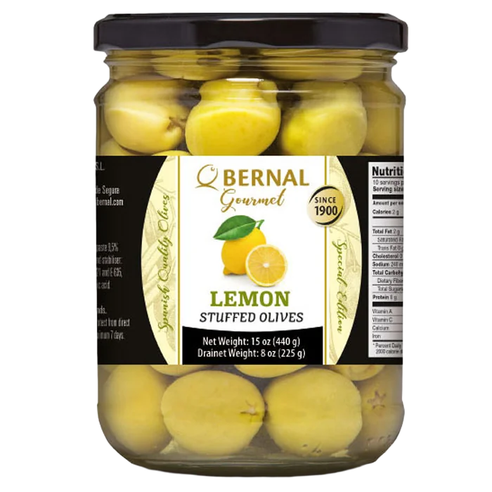 Оливки "Bernal" с лимоном 436 гр Испания