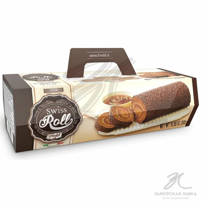 Рулет "Freddi" шоколадный покрытый шоколадными хлопьями 300 гр 