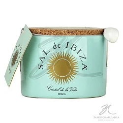 Соль "Sal de Ibiza" Flor de Sal в керамической банке с ложкой 150 гр 