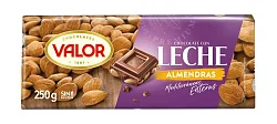 Шоколад "Valor" молочный с миндалем 250гр Испания
