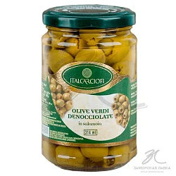 Оливки "Italcarciofi" Verdi б/косточки ст/б 290 гр Италия