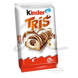 Батончик "Kinder" Tris вафельный с молочно-бисквитной начинкой 100гр
