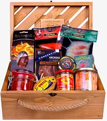 Подарочный мини набор с рыбными деликатесами "Заморская лавка" Подарочный мини набор с рыбными деликатесами "Заморская лавка"