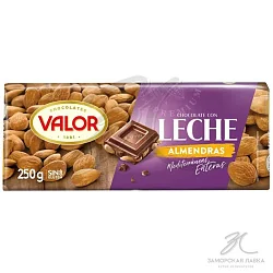 Шоколад "Valor" молочный с миндалем 250гр Испания