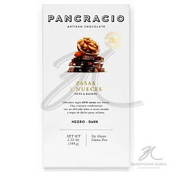 Шоколад "Pancracio" темный с грецким орехом и изюмом 100гр Испания