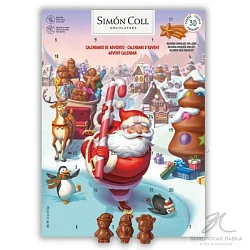 Адвент-календарь "Simon Coll" SANTA фигурки из молочного шоколада 216 гр 