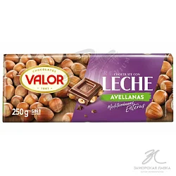 Шоколад "Valor" молочный с фундуком 250гр Испания