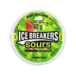 Леденцы "Ice Breakers" со вкусом арбуза и яблока 42гр США