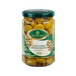 Оливки "Italcarciofi" "verdi" б/косточки ст/б 290 гр Италия
