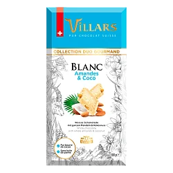 Шоколад"Villars"белый с миндалем и кокос. 180гр Швейцария