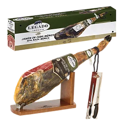 Подарочный набор Хамон "Легадо" 50% Иберико Себо 24 мес с хамонерой и ножом