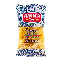 Чипсы "Amica" с пониженным содержанием соли 175гр Италия