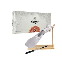 Подарочный набор Хамон "Alazor" Серрано Бодега 9 мес с хамонерой и ножом